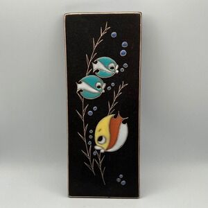 Vintage Ruscha Ceramic Wall Plaque Fish Design Mid Century Modern MCM W Germany